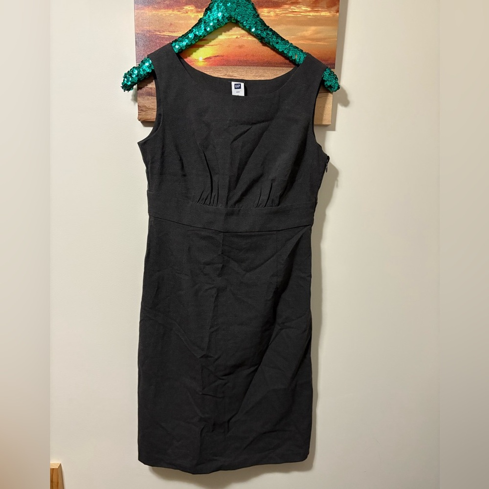 GAP Classic Black charcoal Midi Dress work 6